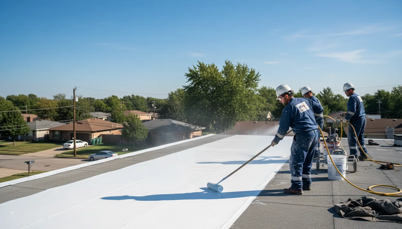 Commercial roof coating in Fairmount, IL near me